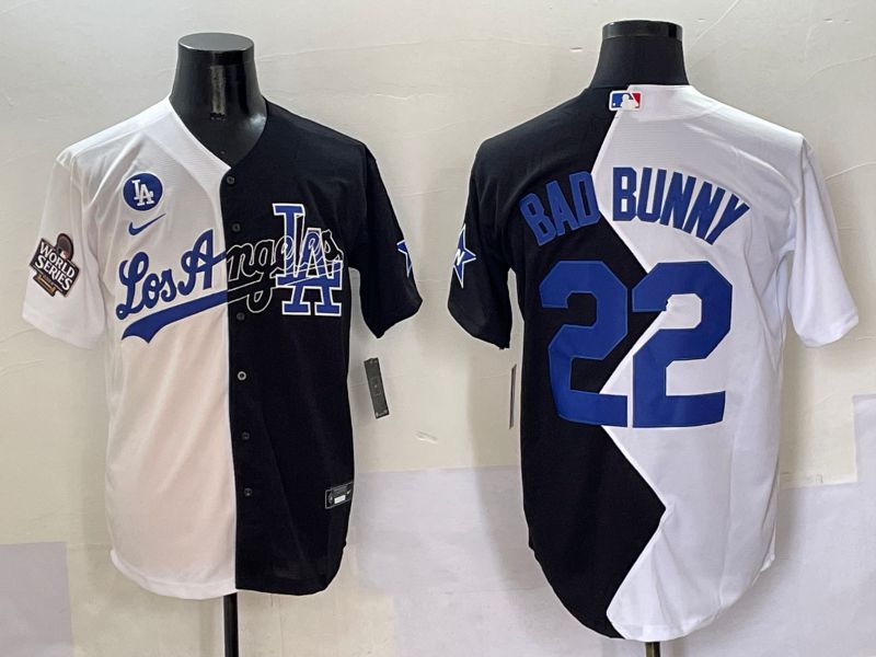 Men Los Angeles Dodgers #22 Bad bunny Black White Game Nike 2025 MLB Jersey style 5->los angeles dodgers->MLB Jersey